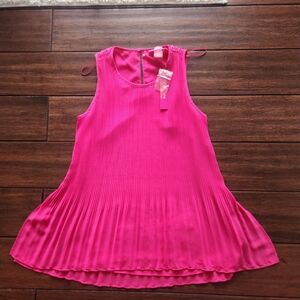 Elegant Hot Pink Sleeveless Top Mini Dress